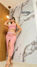 Falda larga broches y top 2132