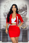 Conjunto 3 Piezas (falda, Top Y Chaqueta)