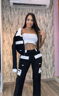 Conjunto 3 prendas (top, pantalón cargo y chaqueta)