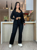 Conjunto blazer, blusa y pantalón