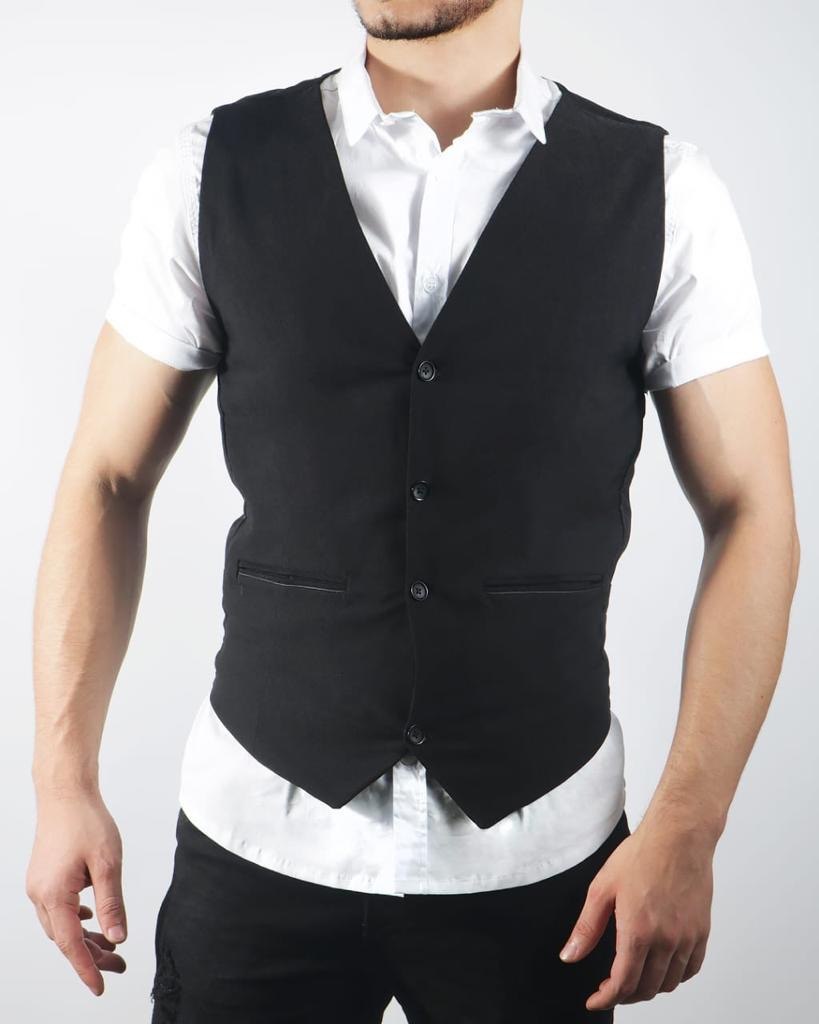 chaleco lino hombre